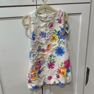 NWT Lola and the Boys English Garden Sequin Dress- 2T Girls Sequin Shift Dress